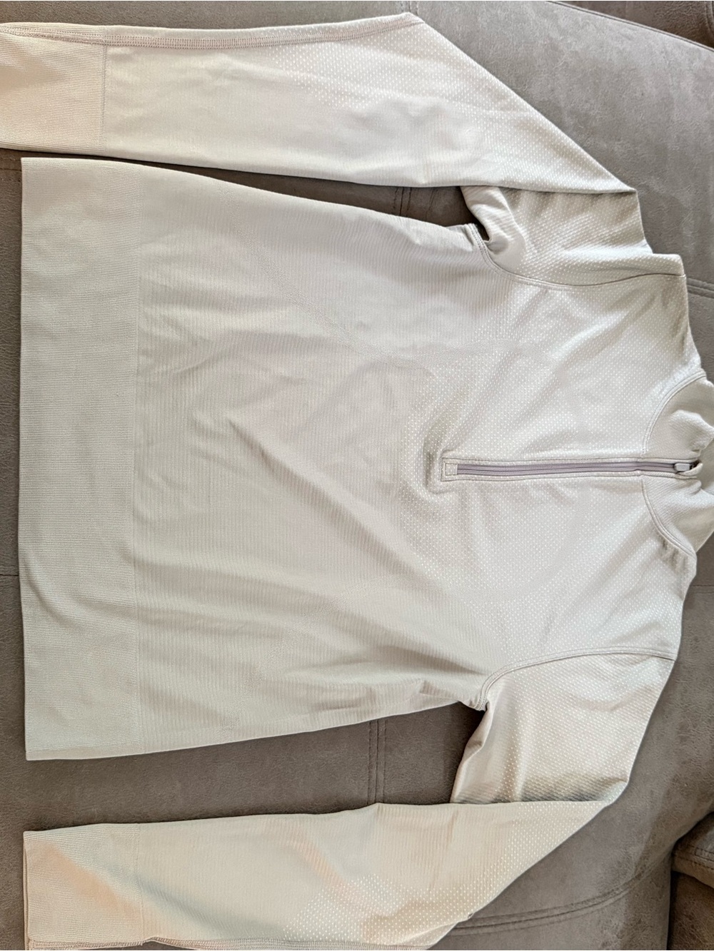 lululemon athletica Light Gray Quarter-Zip Long Sleeve Top